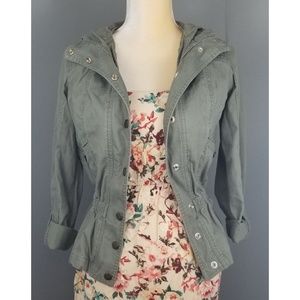 LAmour Nanette Lepore Green Anorak Military Jacket